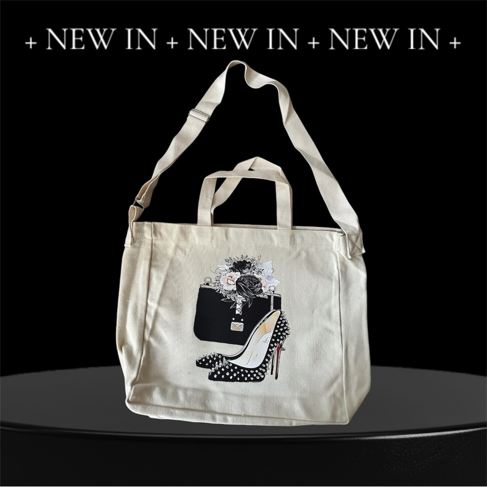 Reusable everyday fashion double tote bag